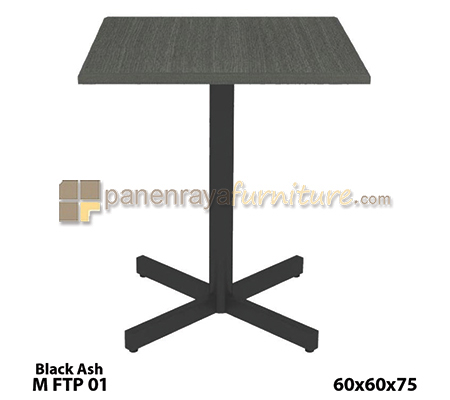 Panen Raya Furniture Meja Food Court PVC Expo M FTP 01 Black ASH 60x60x75