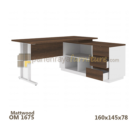 Panen Raya Meja Kantor Expo OM 1675 Matt Wood 160x145x78