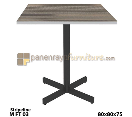 Panen Raya Furniture Meja Food Court Melamin Expo M FT 03 Stripline 80x80x75