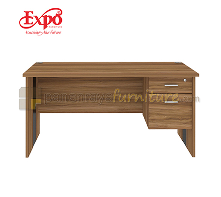 Panen Raya Furniture Meja Kantor Expo MD 1475 1 Laci 1 Filling Teak Wood 140x75x75