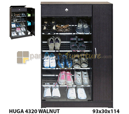 Panen Raya Lemari Sepatu Lunar Huga 4320 Walnut 93x30x114