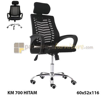 Panen Raya Furniture Kursi Jaring Gamer Lunar KM 700 Black 60x52x116
