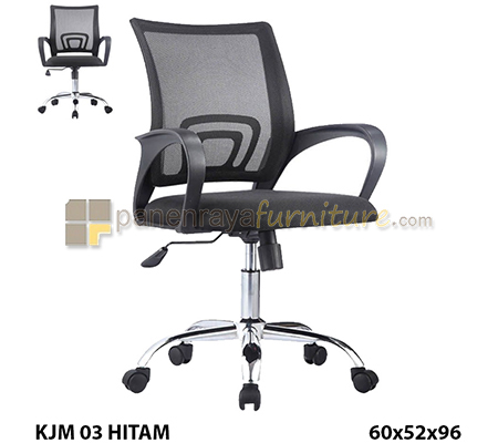 Panen Raya Furniture Kursi Staff Jaring Mekanik KJM 03 Lunar Black 60x52x96