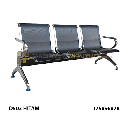 Panen Raya KURSI TUNGGU LUNAR 3 SEAT D503 BLACK 176x60