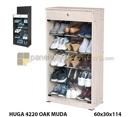 Panen Raya Furniture Lemari Sepatu Lunar Huga 4220 Oak Muda 60x32x114