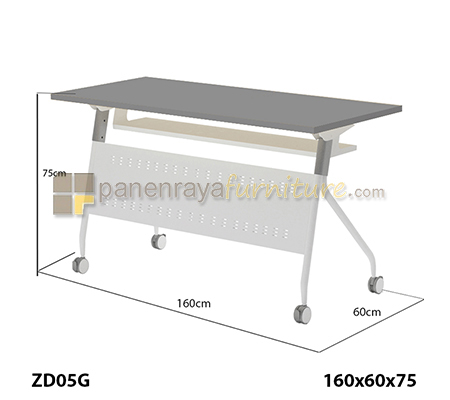 Panen Raya Furniture Meja Lipat Highpoint Siena ZD05G Grey 160x60x75 