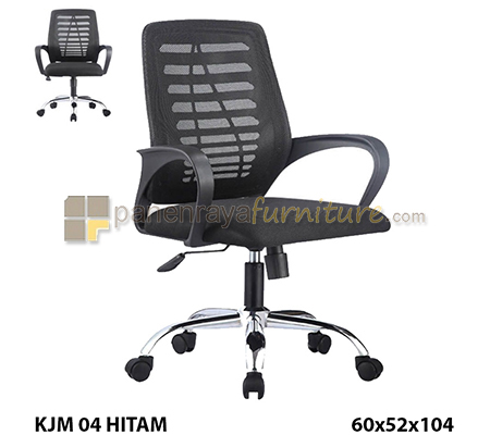 Panen Raya KURSI STAFF JARING MEKANIK KJM 04 BLACK 60x52x104