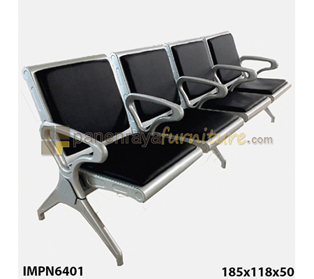 Panen Raya Furniture KURSI TUNGGU 4 SEAT IMPORTA IMP N6401F BLACK-SILVER 185x118x50