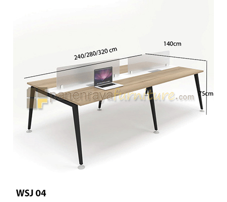 Panen Raya Workstation Staff 4 Seater HighPoint Seven WS7 04 1470 W67 Brighton 280x140x75