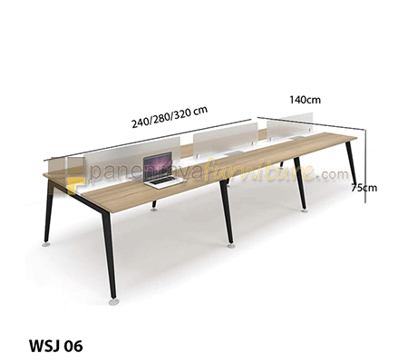 Panen Raya Workstation Staff 6 Seater HighPoint Seven WS7 06 1270 W67 Brighton 360x140x75