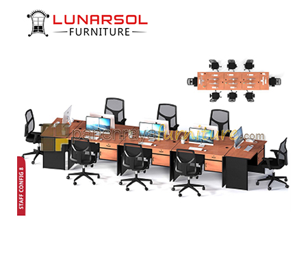 Panen Raya Furniture Workstation Staff 8 Seater Lunar Staff Config 8