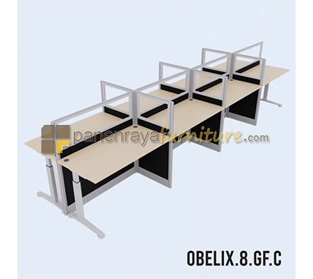 Panen Raya Furniture Workstation 8 Seater Indachi Obelix.8.GF.C 