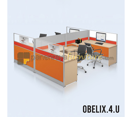 Panen Raya Furniture Workstation 4 Seater Indachi Obelix.4.U 