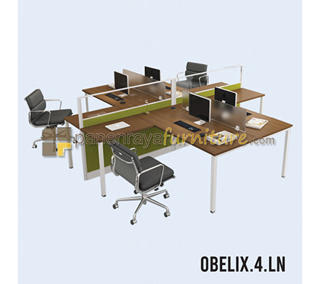 Panen Raya Workstation 4 Seater HPL Indachi Obelix.4.LN