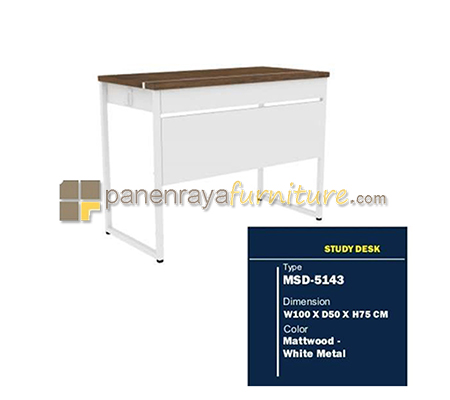 Panen Raya Furniture Meja Sekolah Expo MSD 5143 Mattwood White Metal 100x50x75