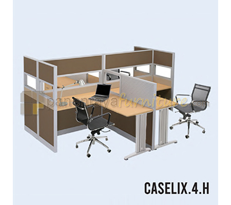 Panen Raya Furniture Workstation 4 Seater Indachi Caselix.4.H
