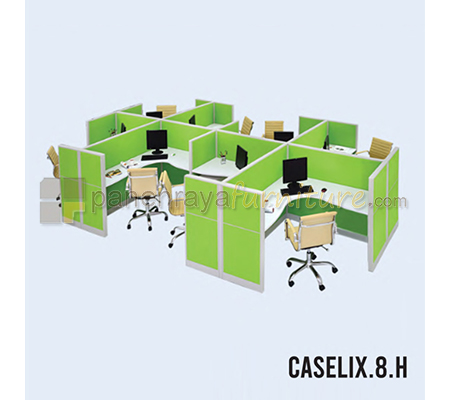 Panen Raya Furniture Workstation 8 Seater Indachi Caselix.8.H