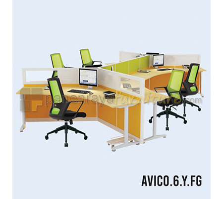 Panen Raya Furniture Workstation 6 Seater Indachi Avico.6.Y.FG