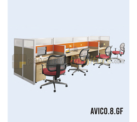 Panen Raya Furniture Workstation 8 Seater Indachi Avico.8.GF