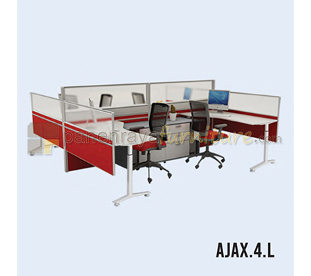 Panen Raya Furniture Workstation 4 Seater Indachi Ajax.4.L
