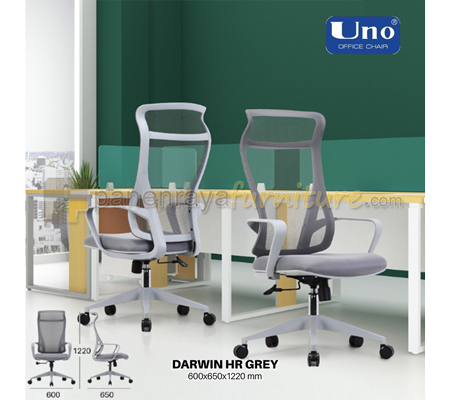 Panen Raya Furniture Kursi Kantor UNO Darwin HR Grey-Grey