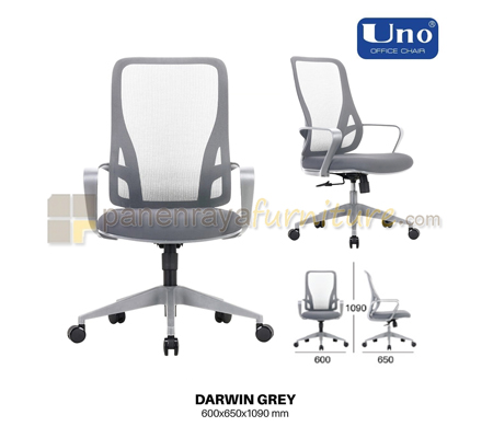 Panen Raya Furniture Kursi Kantor UNO Darwin Grey-Grey