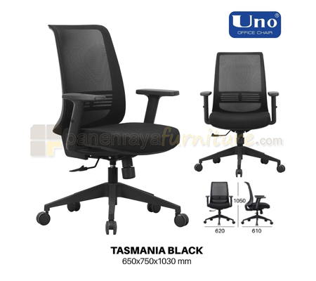 Panen Raya Kursi Kantor UNO Tasmania Black-Black