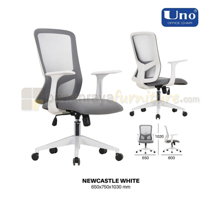 Panen Raya Furniture Kursi Kantor UNO Newcastle White-Grey