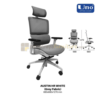 Panen Raya Kursi Kantor UNO Austin HR White-Grey