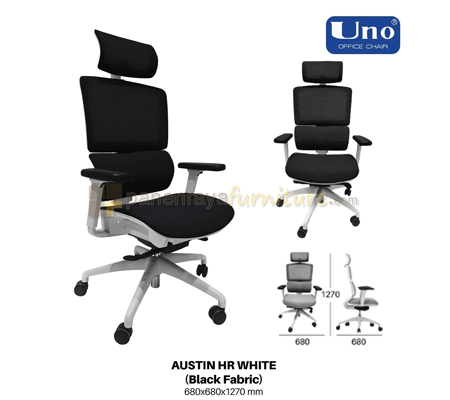 Panen Raya Kursi Kantor UNO Austin HR White-Black