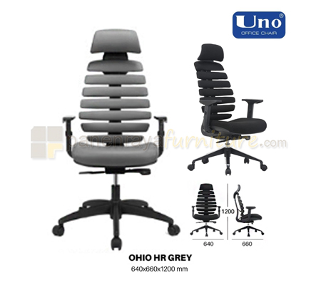 Panen Raya Furniture Kursi Kantor UNO Ohio Grey-Grey