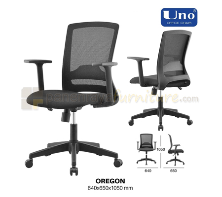 Panen Raya Furniture Kursi Kantor UNO Oregon Black-Black