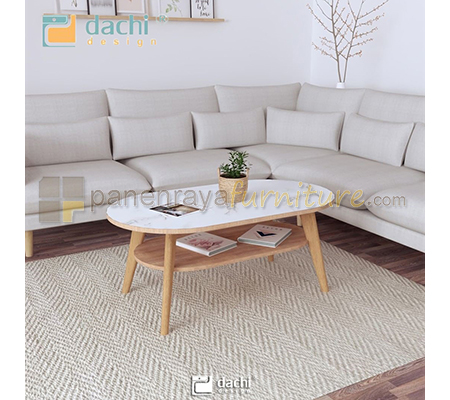 Panen Raya Coffee Table Dachi Viona Brown Mix Marble 100x55x42