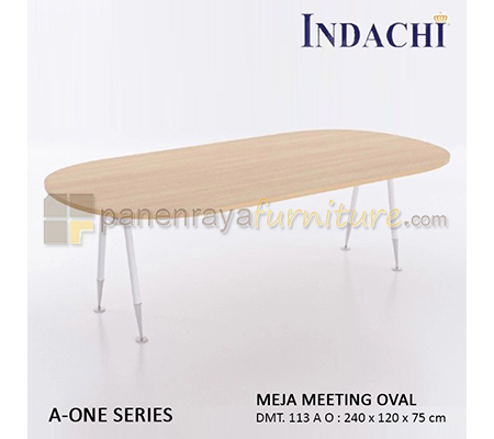 Panen Raya Furniture Meja Meeting Oval Indachi A One DMT 113 A O Maple 240x120x75