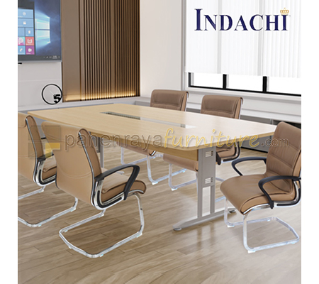 Panen Raya Meja Meeting Top Plus Glass Indachi Casa DMTG 116 C S Maple 240x120x75