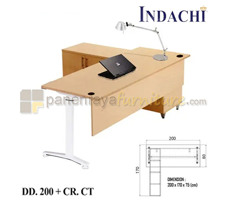 Panen Raya Meja Kantor Direktur Indachi Costo DD 200 Plus CR CT 200x80x75 Melamine