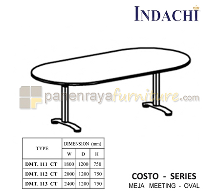 Panen Raya Meja Meeting Oval Indachi Costo DMT 111 CT Maple 180x120x75 Melamine