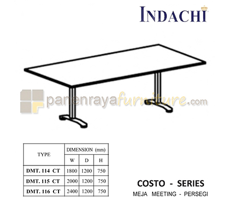 Panen Raya Furniture Meja Meeting Persegi Indachi Costo DMT 114 CT Maple 180x120x75 Melamine