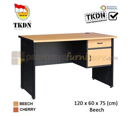 Panen Raya Furniture MEJA KANTOR LUNAR LMK 1260 L1 BEECH 120x60