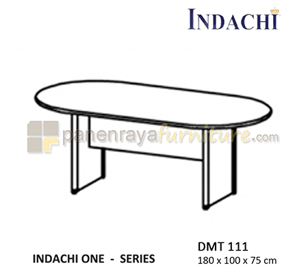 Panen Raya Furniture Meja Meeting Oval Kaki Panel Indachi One DMT 111 180x100x75 Melamine