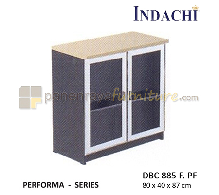 Panen Raya Lemari Arsip Rendah Pintu Kaca Frame Indachi Performa DBC 885 F PF Maple 80x40x87 Melamine