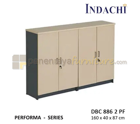 Panen Raya Furniture Lemari Arsip Rendah Double Pintu Panel Indachi Performa DBC 886 2 PF Maple 160x40x87 Melamine