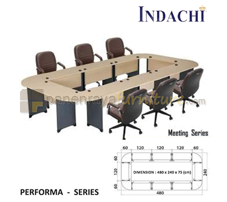 Panen Raya Furniture Meja Meeting 8 Orang Indachi Performa Meeting Series Maple 480x240x75 Melamine