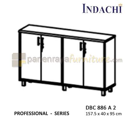 Panen Raya Furniture Lemari Arsip Rendah Pintu Panel Indachi Professional DBC 886 A 2 Beech 158x40x95 Melamine