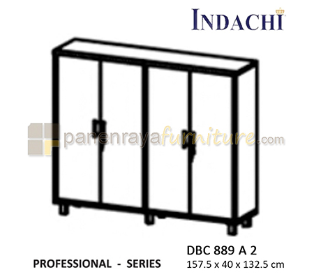 Panen Raya Furniture Lemari Arsip Sedang Double Pintu Panel Indachi Professional DBC 889 A 2 Beech 158x40x133 Melamine