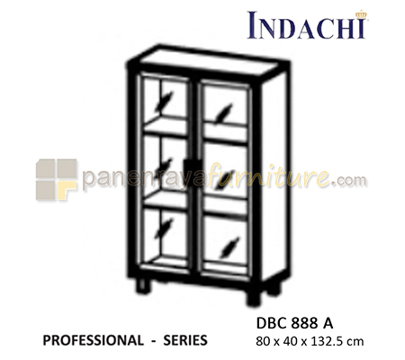 Panen Raya Furniture Lemari Arsip Sedang Pintu Kaca Frame Indachi Professional DBC 888 A Beech 80x40x133 Melamine 