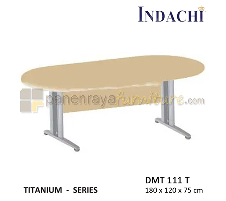 Panen Raya Furniture Meja Meeting Oval Indachi Titanium DMT 111 T Maple 180x120x75 Melamine