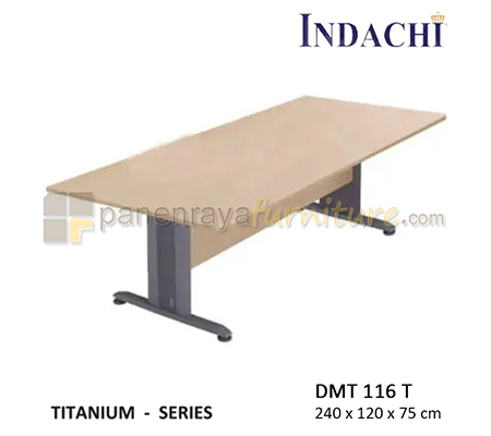 Panen Raya Furniture Meja Meeting Persegi Indachi Titanium DMT 116 T Maple 240x120x75 Melamine