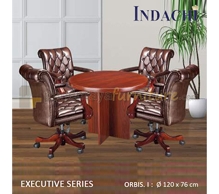 Panen Raya Furniture Meja Meeting Bundar Indachi Executive ORBIS I D120x76