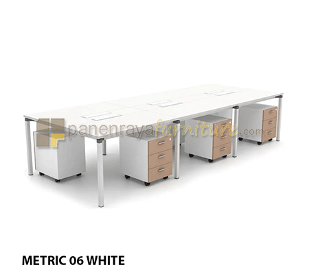 Panen Raya Workstation Staff 6 Seater HighPoint Metric 06 1470 White